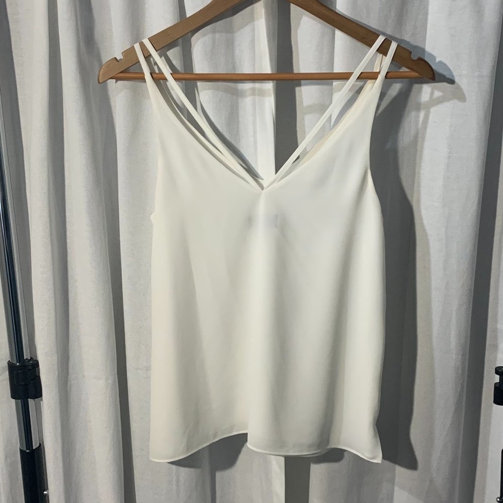 White Satin Tank Top from Top Shop